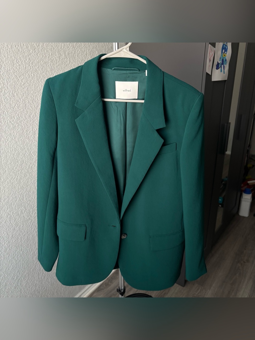 Aritzia Wilfred Oversized Blazer Forest Green